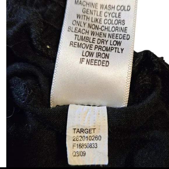 Wmns Black Lace Flutter Sleeve Blouse M Smocked Waist Prairie Cottagecore Boho - Picture 6 of 7